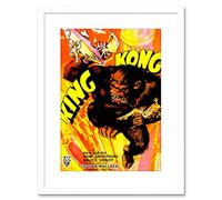 Wee Blue Coo FILM MOVIE VINTAGE AD KING KONG MONSTER HORROR FRAMED PRINT F97X7526