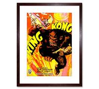 Wee Blue Coo FILM MOVIE VINTAGE AD KING KONG MONSTER HORROR FRAMED PRINT F97X7526
