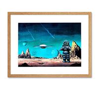 Wee Blue Coo Film Robby Robot Forbidden Planet Space Stars Frame Art Print Picture F12X551