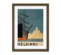 Wee Blue Coo Finland Helsinki Cathedral Ships Artwork Framed Wall Art Print 18X24 Inch