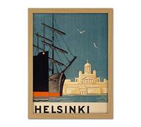 Wee Blue Coo Finland Helsinki Cathedral Ships Artwork Framed Wall Art Print 18X24 Inch