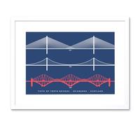 Wee Blue Coo Firth Forth Bridges Edinburgh Scotland Queensferry Framed Art Print