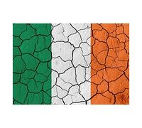 Wee Blue Coo Flag Cracked Concrete Ireland Irish Tricolour Wall Art Print