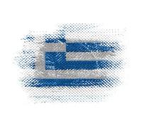 Wee Blue Coo Flag Greek Greece Grunge Illustration Wall Art Print