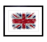 Wee Blue Coo FLAG UNION JACK UNITED KINGDOM BRITAIN STRESSED FRAMED PRINT F97X2867