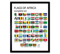 Wee Blue Coo Flags Africa Set African Nations Art Print Framed Poster Wall Decor 12X16 Inch