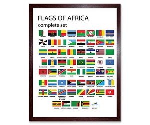 Wee Blue Coo Flags Africa Set African Nations Art Print Framed Poster Wall Decor 12X16 Inch