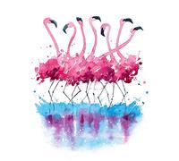Wee Blue Coo Flamingos Dancing Watercolour Large Wall Art Print Canvas Premium Poster