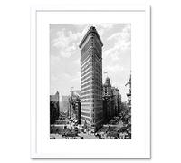 Wee Blue Coo Flat Iron Building Ny 1903 History Old Bw Photo Framed Art Print Picture F12X355