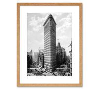 Wee Blue Coo Flat Iron Building Ny 1903 Vintage History Old BW Photo & Framed Wall Art Print