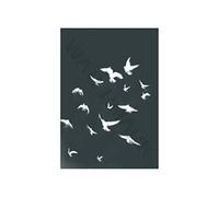 Wee Blue Coo Flock Of Birds Silhouette Black White Wall Art Print