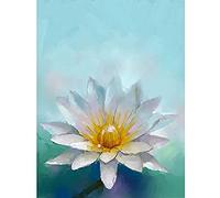 Wee Blue Coo Flower Lotus Painting Art Print Canvas Premium Wall Decor Poster
