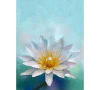 Wee Blue Coo Flower Lotus Painting Art Print Poster Wall Decor