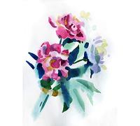 Wee Blue Coo Flower Watercolour Peony Large Wall Art Print Canvas Premium Poster