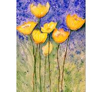 Wee Blue Coo Flower Yellow Tulips Art Print Poster Wall Decor 12X16 Inch