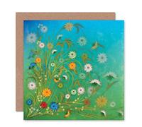 Wee Blue Coo FLOWERS COLOURFUL BLUE SKY GRASS BLANK GREETINGS BIRTHDAY CARD ART