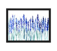 Wee Blue Coo Flowers Lavender Watercolour Large Framed Art Print Wall Poster 18x24 inch