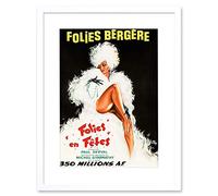 Wee Blue Coo Folies Bergere Theatre Cabaret Artwork Framed Wall Art Print 12X16 Inch