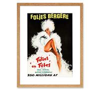 Wee Blue Coo Folies Bergere Theatre Cabaret Artwork Framed Wall Art Print 12X16 Inch