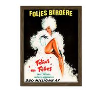 Wee Blue Coo Folies Bergere Theatre Cabaret Artwork Framed Wall Art Print 18X24 Inch