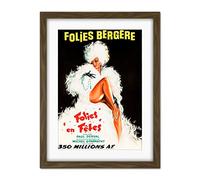 Wee Blue Coo Folies Bergere Theatre Cabaret Artwork Framed Wall Art Print 18X24 Inch