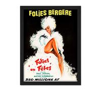 Wee Blue Coo Folies Bergere Theatre Cabaret Artwork Framed Wall Art Print 18X24 Inch