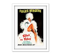 Wee Blue Coo Folies Bergere Theatre Cabaret Artwork Framed Wall Art Print 18X24 Inch