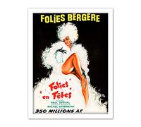 Wee Blue Coo Folies Bergere Theatre Cabaret Artwork Framed Wall Art Print 18X24 Inch