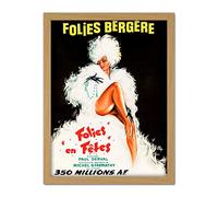 Wee Blue Coo Folies Bergere Theatre Cabaret Artwork Framed Wall Art Print 18X24 Inch
