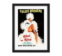 Wee Blue Coo Folies Bergere Theatre Cabaret Artwork Framed Wall Art Print 18X24 Inch