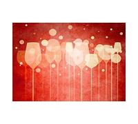 Wee Blue Coo Food Drink Graphic Red Party Wine Glasses Bubbles Wall Art Print