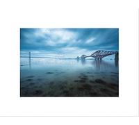 Wee Blue Coo Forth Bridges Edinburgh Scotland Picture Wall Art Print