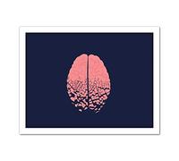 Wee Blue Coo Fractured Brain Cracks Artwork Framed Wall Art Print 18X24 Inch