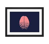 Wee Blue Coo Fractured Brain Cracks Artwork Framed Wall Art Print 18X24 Inch