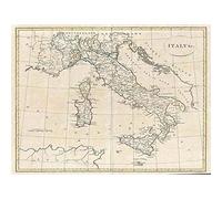 Wee Blue Coo Geography Map Illustrated Antique Clement Cruttwell Italy Art Print Poster Wall Decor 12X16 Inch