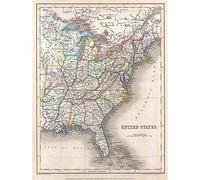 Wee Blue Coo Geography Map Illustrated Antique Gilbert USA Art Print Poster Wall Decor 12X16 Inch