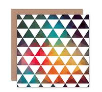 Wee Blue Coo GEOMETRIC PATTERS GREEN BLUE YELLOW BLANK GREETINGS BIRTHDAY CARD ART