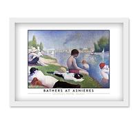 Artery8 Georges Pierre Seurat Bathers At Asnières Painting Artwork Framed Wall Art Print A4 in White Artery8 White
