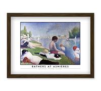 Wee Blue Coo Georges Pierre Seurat Bathers At Asnières Painting Artwork Framed Wall Art Print A4