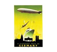Wee Blue Coo Germany Boat Airship Zeppelin Plane Berlin Picture Wall Art Print