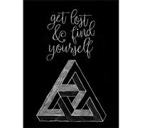Wee Blue Coo Get Lost Find Yourself Triangle Geometric Art Print Poster Wall Decor 12X16 Inch