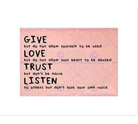 Wee Blue Coo Give Love Trust Listen Motivation Typography Quote Wall Art Print