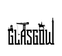 Wee Blue Coo Glasgow City Scotland Landmarks Typography Silhouettes Art Print Poster Wall Decor 12X16 Inch