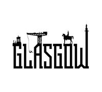 Wee Blue Coo Glasgow City Scotland Landmarks Typography Silhouettes Canvas Art Print
