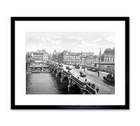 Wee Blue Coo Glasgow The Bridge Scotland Vintage History Old BW Framed Wall Art Print