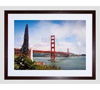 Wee Blue Coo Golden Gate Bridge San Fransisco USA Picture Framed Wall Art Print