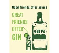 Wee Blue Coo Good Friends Advice Great Gin Drink Art Print Poster Wall Decor 12X16 Inch