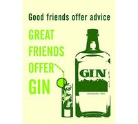 Wee Blue Coo Good Friends Advice Great Gin Drink Picture Art Canvas Print