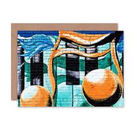 Wee Blue Coo GRAFFITI MUSIC NOTE PIANO BLANK GREETINGS BIRTHDAY CARD ART