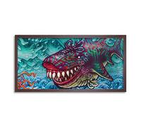 Wee Blue Coo Graffiti Shoe Laces Shark Long Panel Framed Wall Art Print